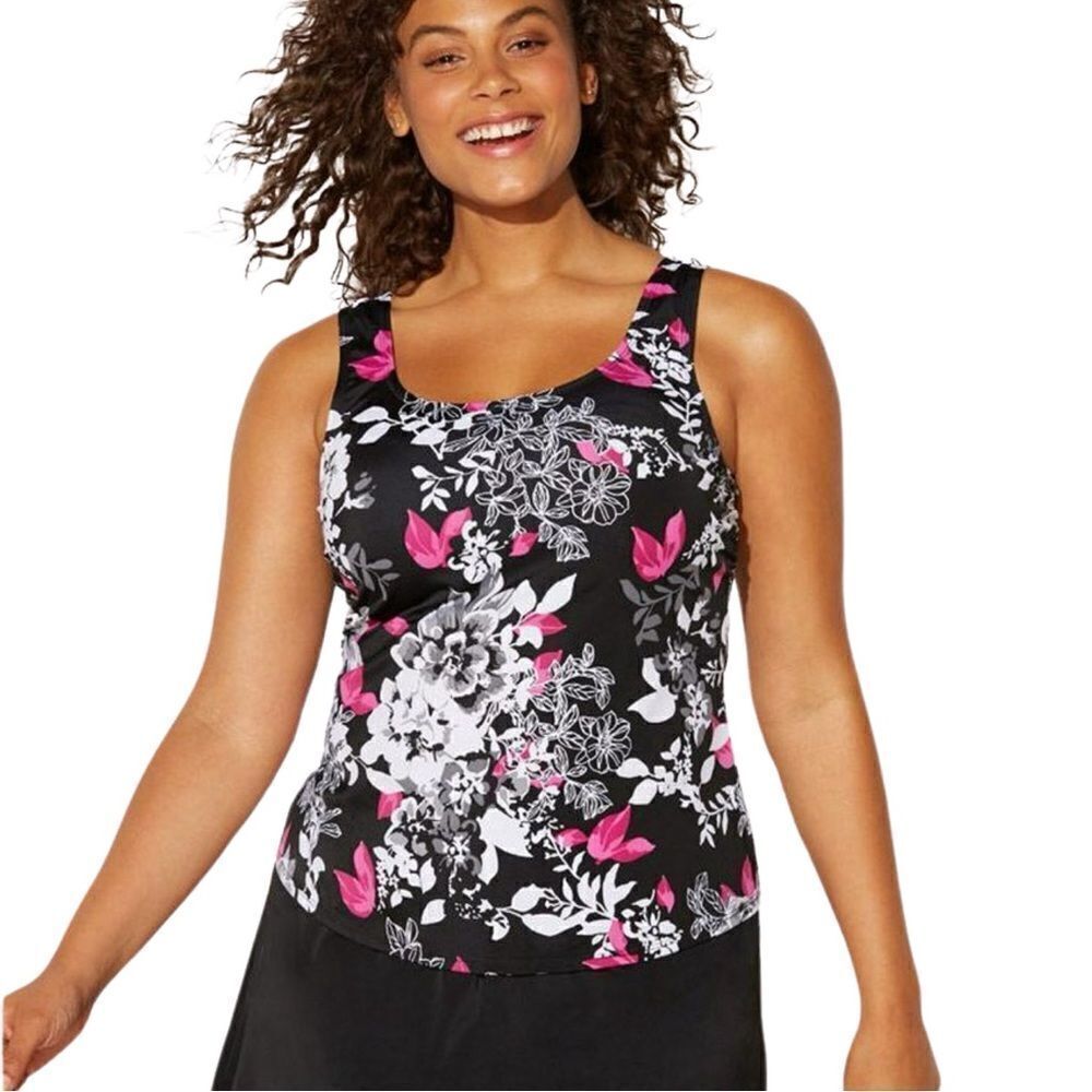 My Swim Body Women’s Classic Floral Garden Rose Tankini Swim Top Size 10/S NWT